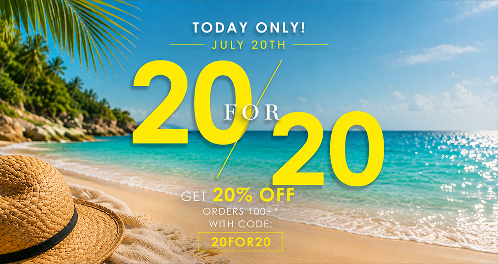 20 for 20 sale - shop now 20% off orders $100+