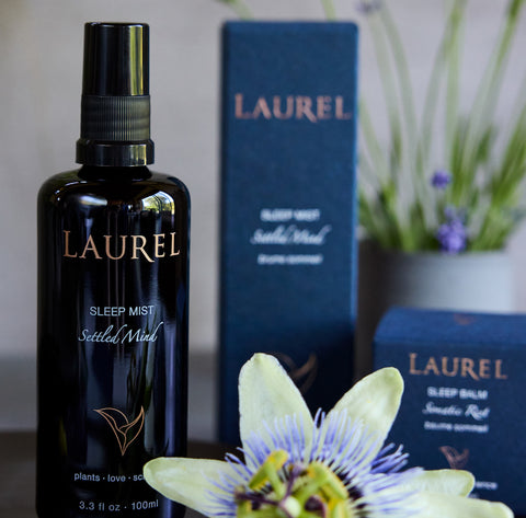 Laurel Sleep Mist bottle lifestyle image