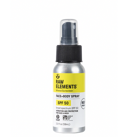 raw elements face and body spray SPF 50