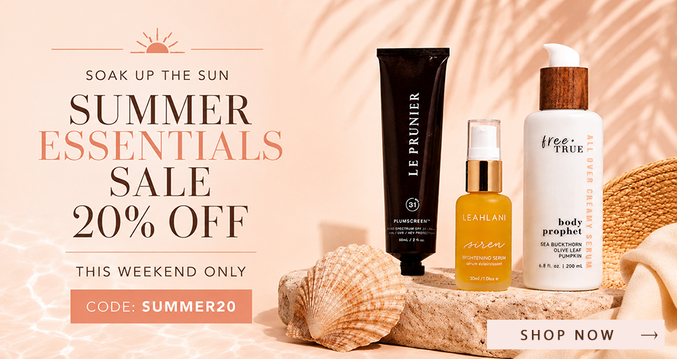 summer essentials sale - save 20% off this weekend only