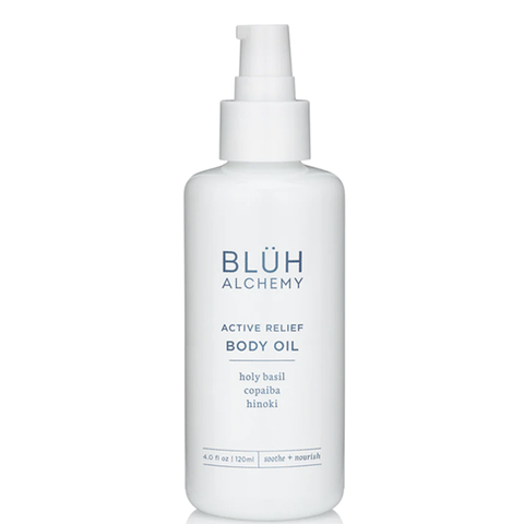 bluh alchemy active relief body oil